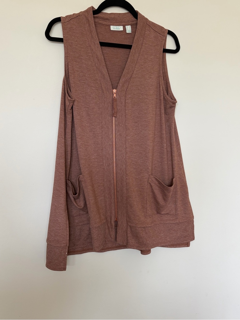 Lola & Sophie Dusty Rose Zip-Front Sleeveless Coverup